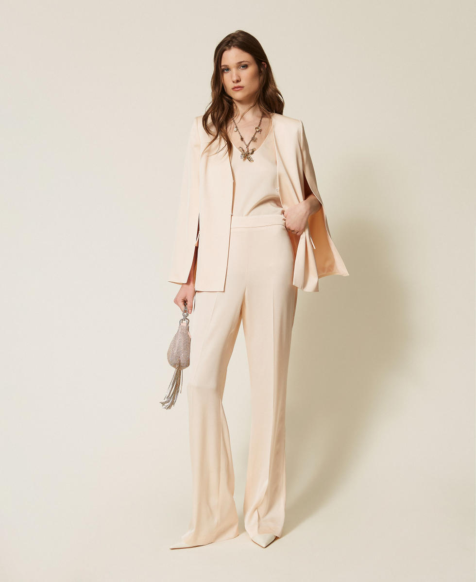 Top en satin Beige &laquo;&thinsp;Parchment&thinsp;&raquo; Femme 261TP2255_07222_T0