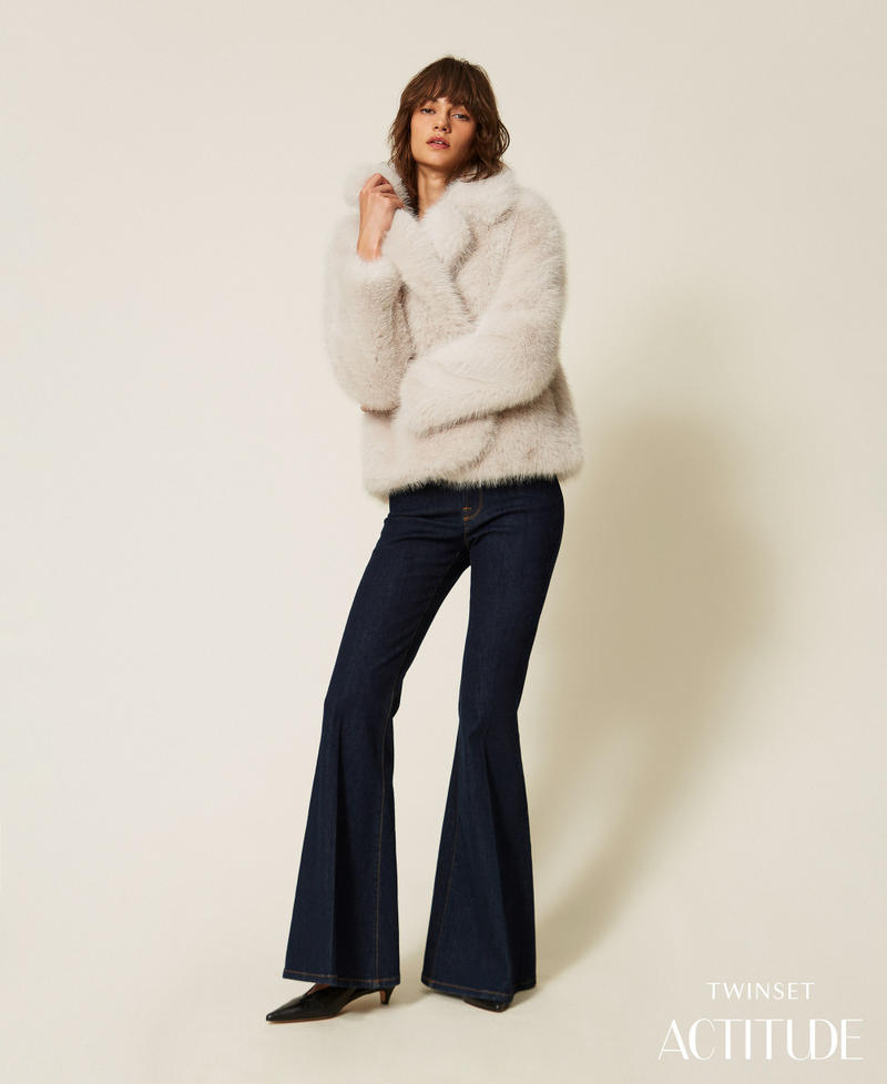 Short faux fur coat Soft Grey Woman 262AP2130_05710_PA