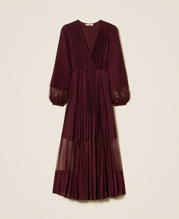 Long georgette and tulle dress