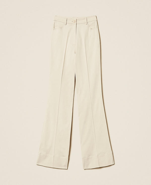 Брюки wide leg из саржевого полотна