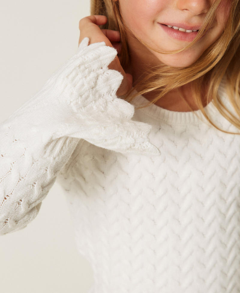 Robe courte fille en maille torsad&eacute;e