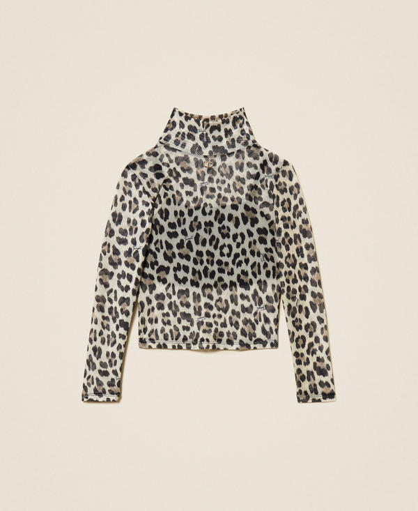 Animal print tulle top