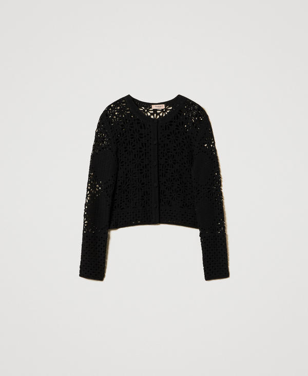 Floral crochet jacket