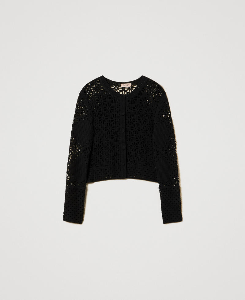 Floral crochet jacket Black Woman 251TT3200_00006_S0