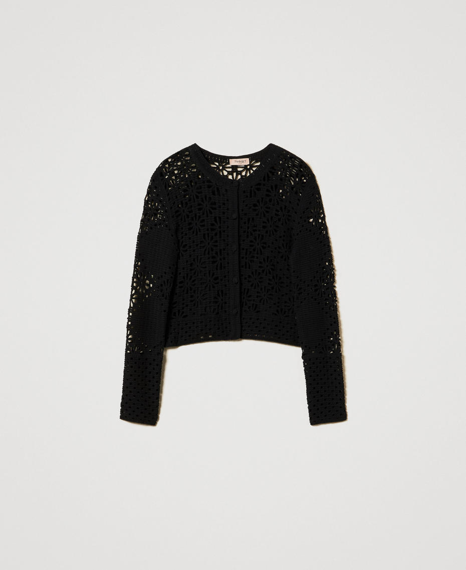 Floral crochet jacket Black Woman 251TT3200_00006_S0