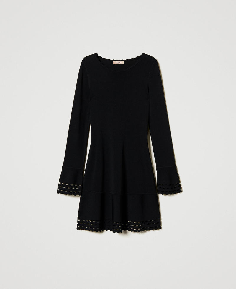 Short dress with geometric pattern Black Woman 251TP3053_00006_S0