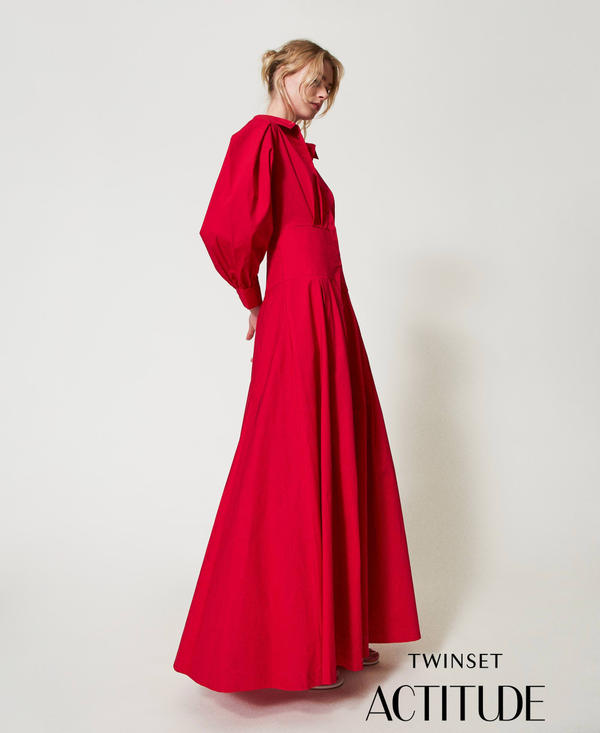 Long poplin shirt dress