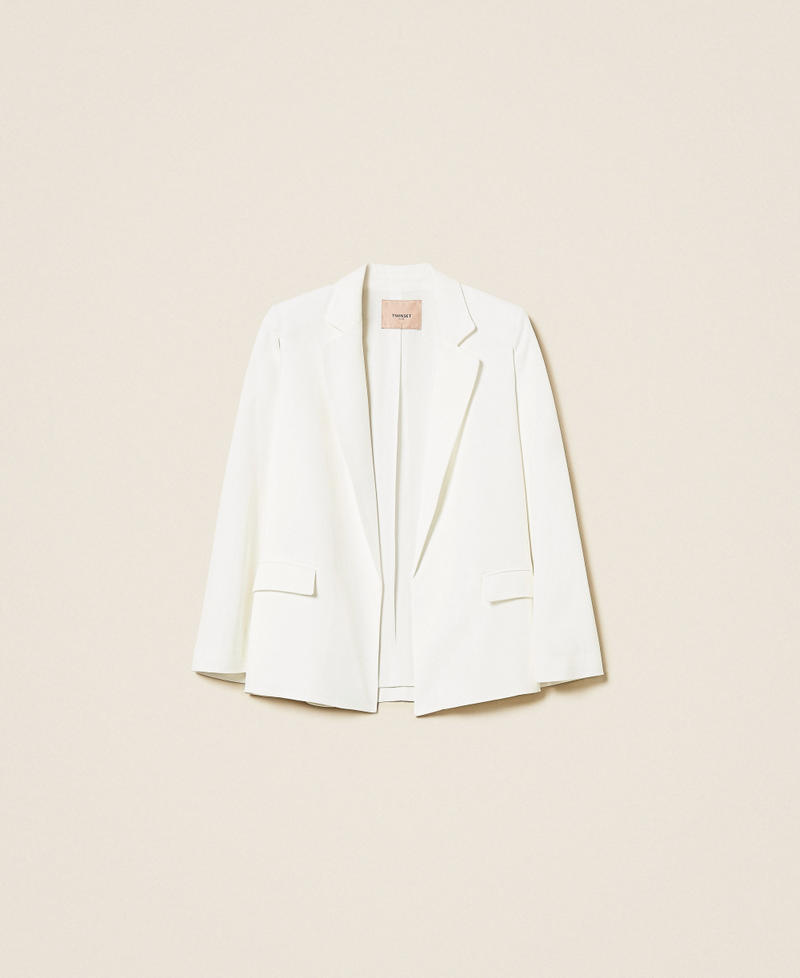 Capejacke aus Crêpe Weiß Schnee Frau 252TT2400_00282_S0