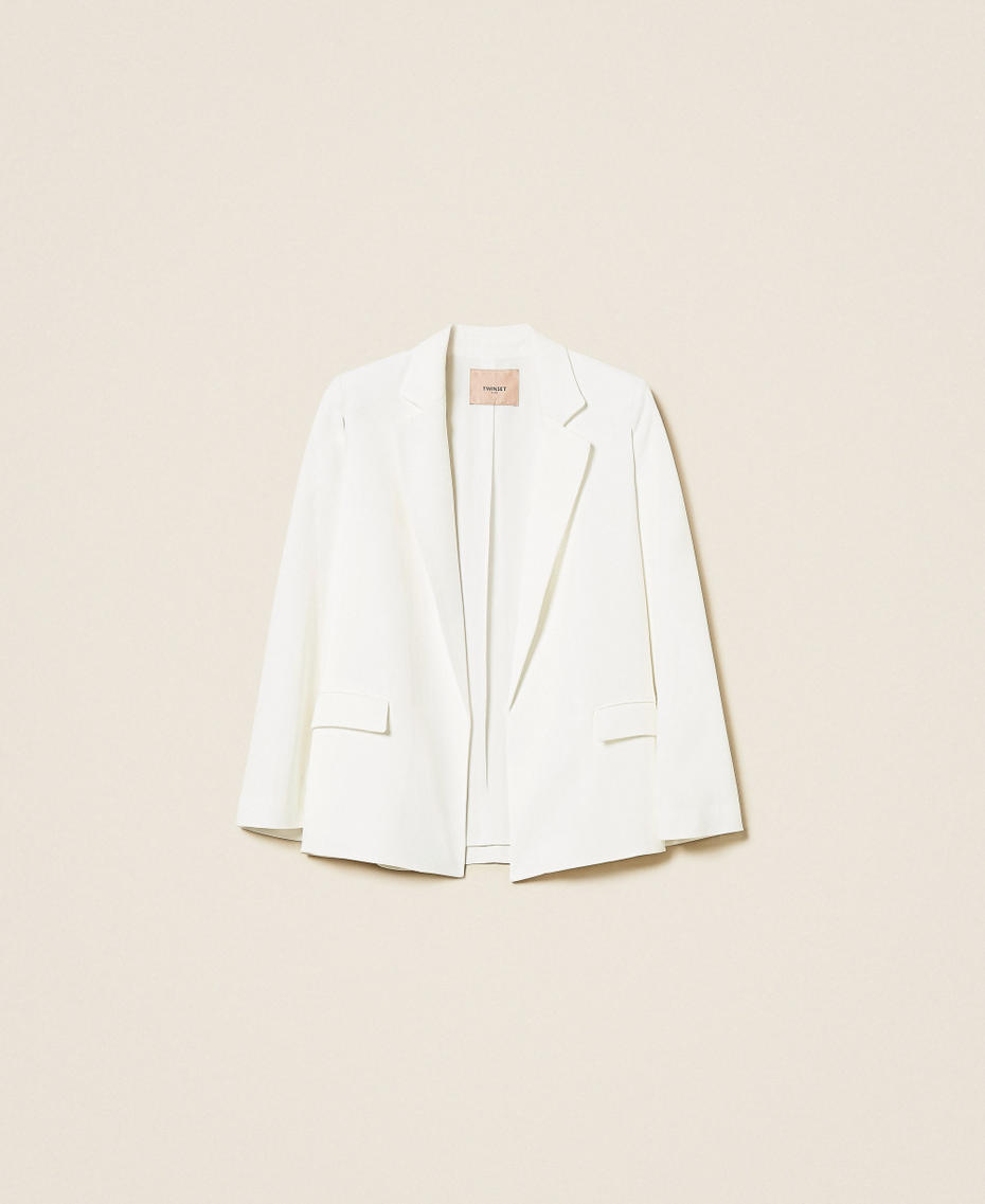 Capejacke aus Crêpe Weiß Schnee Frau 252TT2400_00282_S0