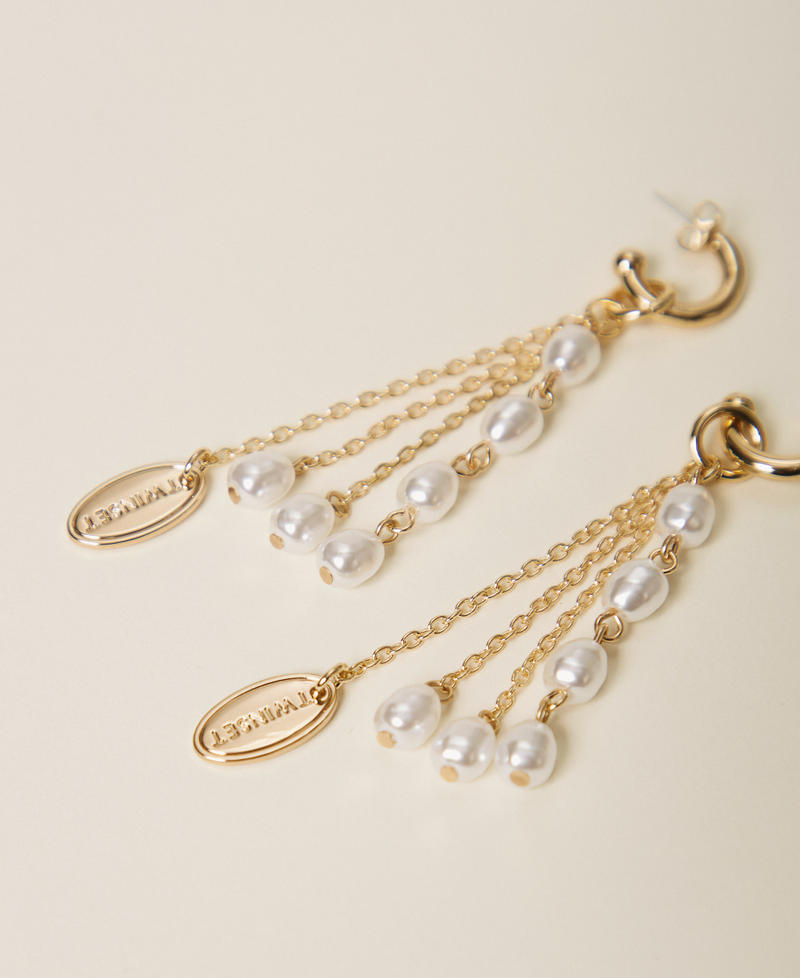 Earrings with pendants and pearls Mother Of Pearl Woman 252TO5631_00059_02