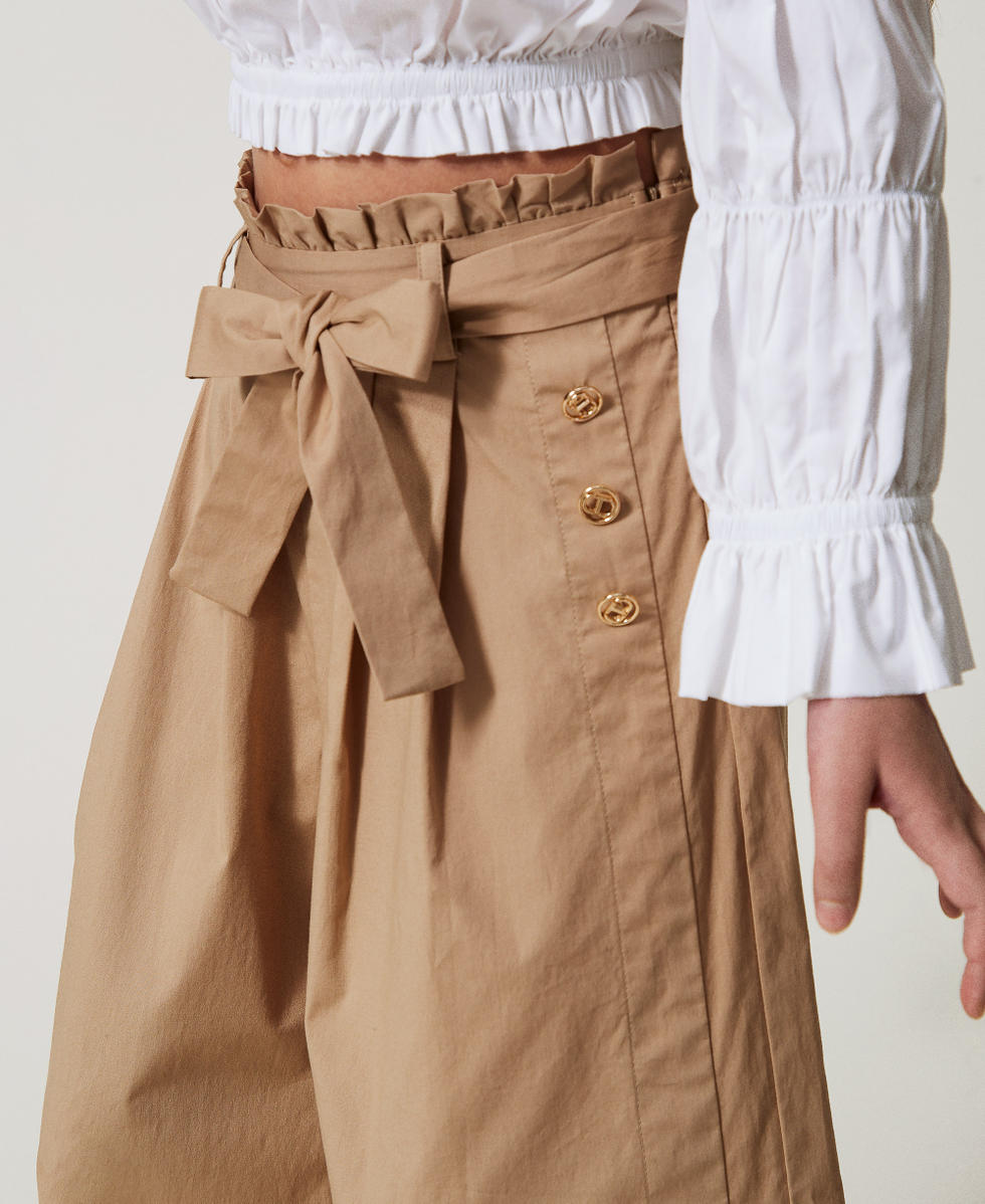 Poplin palazzo trousers Beige Hemp Girl 251GJ2425_00310_04