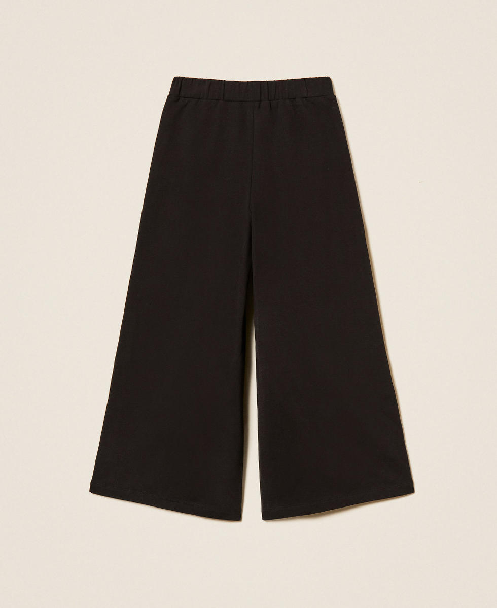 Pantalon palazzo en molleton avec logo