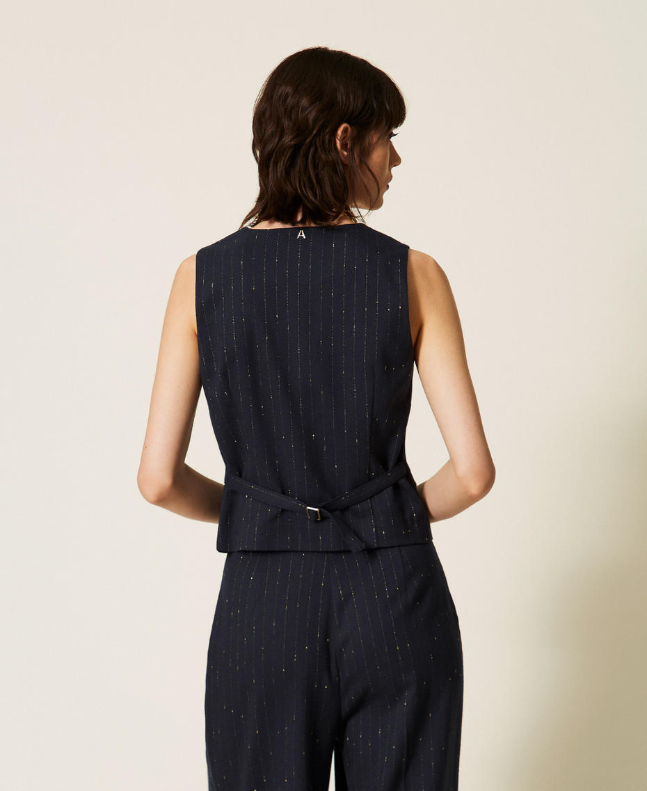 Gilet slim gessato Blue Paint Pinstripe Donna 262AP2365_13687_03
