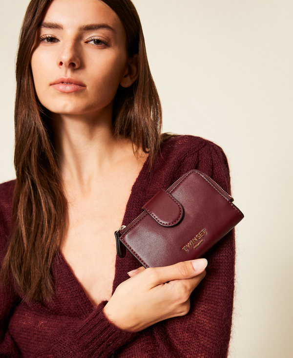 Medium wallet with logo and strap