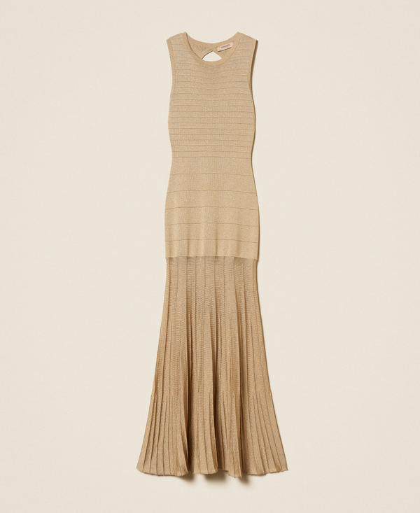 Maxi-Strickkleid mit Lurex