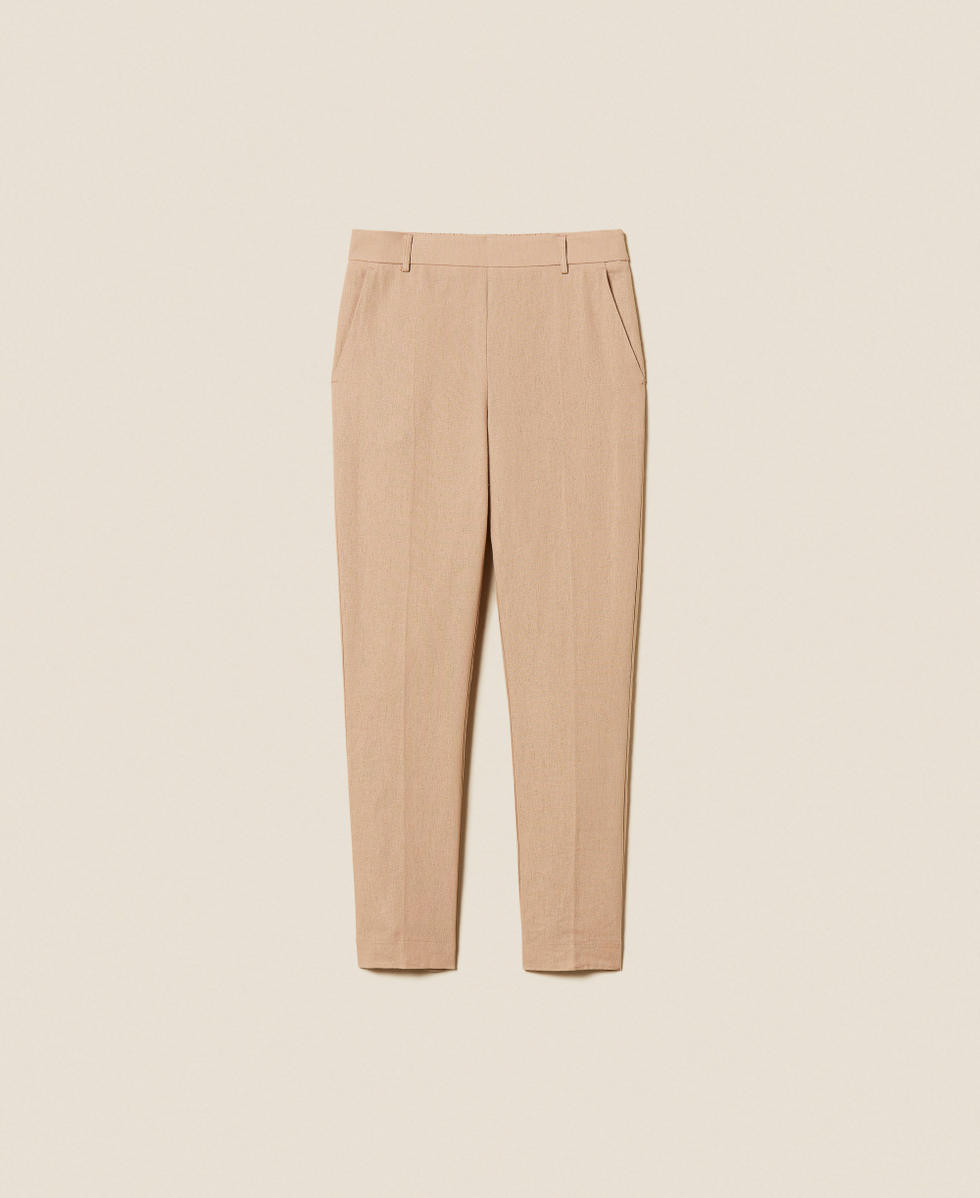 Linen blend trousers