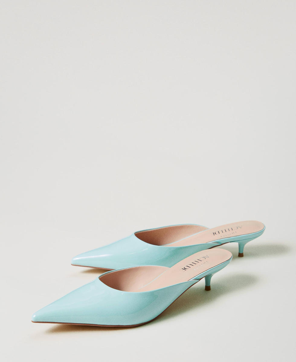 Escarpins mules en vernis Bleu &laquo;&nbsp;Canal Blue&nbsp;&raquo; Femme 251ACP012_12134_02