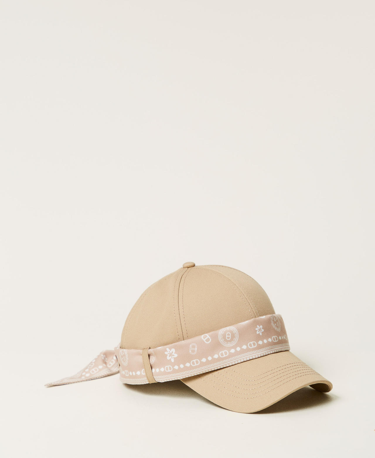 Cappello da baseball con foulard bandana Donna, Beige | Milano