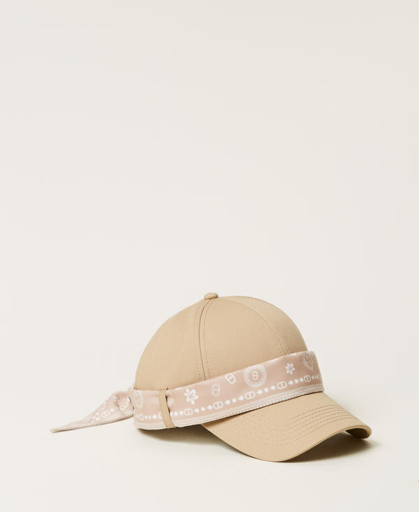 Baseball cap with bandana scarf