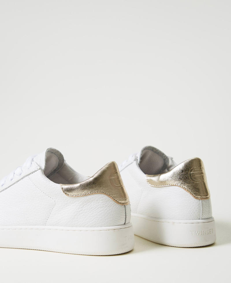 Sneakers in pelle con dettaglio laminati