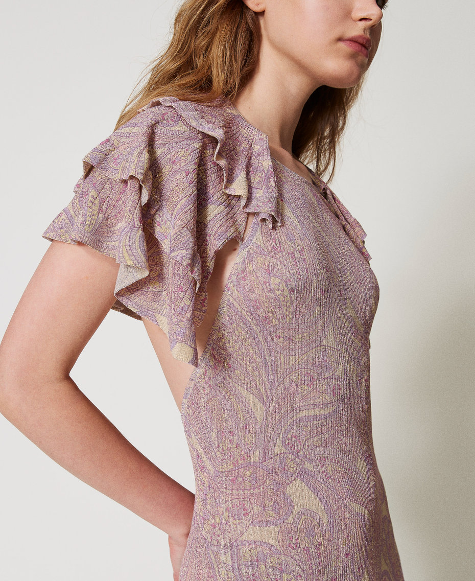 Maxistrickkleid „Lipari“ mit Print Paisleymuster-Print Small Lilac Frau 251TS3220_12591_04