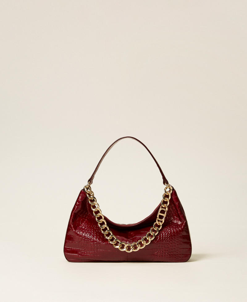 Borsa 'Liliane' in pelle a stampa coccodrillo Red Berry Donna 252TD8252_12882_01