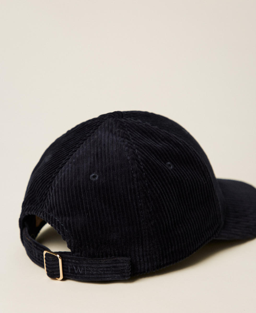 Casquette de baseball en velours Bleu Classique Femme 252TO5440_11956_03