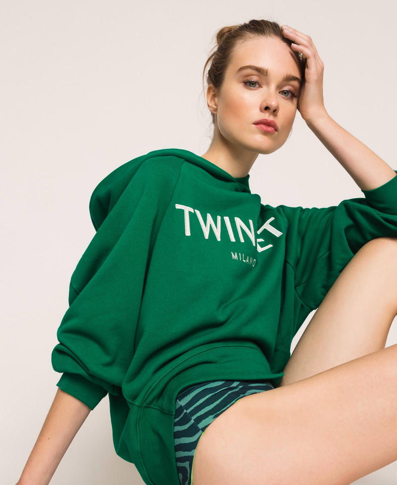 Maxi sweatshirt with embroidered logo Python Woman 201TP2080-01