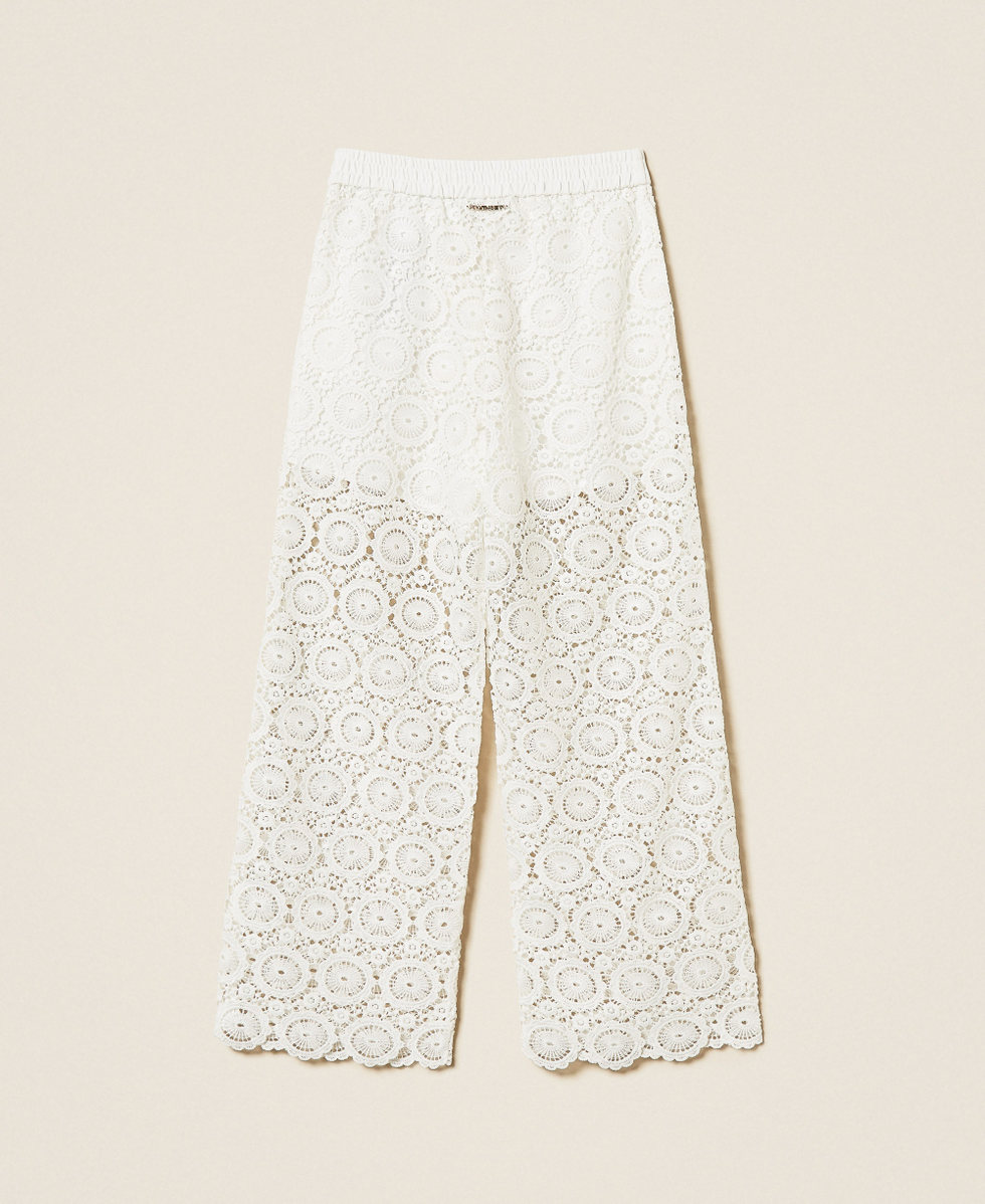 Pantalon en dentelle macram&eacute; Off White Fille 261GJ2Q21_00526_S1