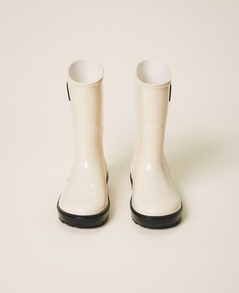 Rain boots with logo Creamy White Girl 202GCJ100-04