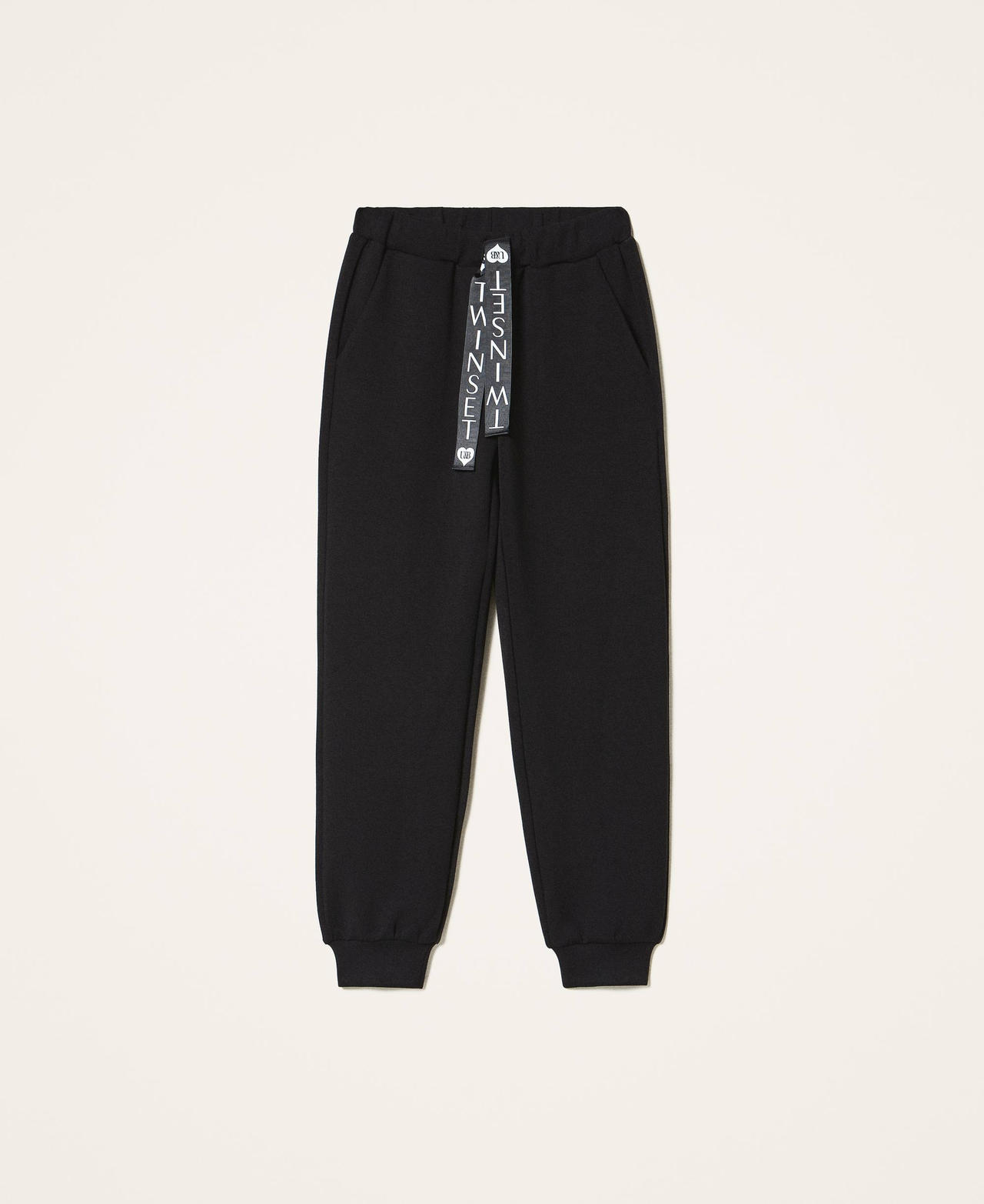 Pantal&oacute;n jogger de tela scuba Negro Mujer 202LI2JNN-0S