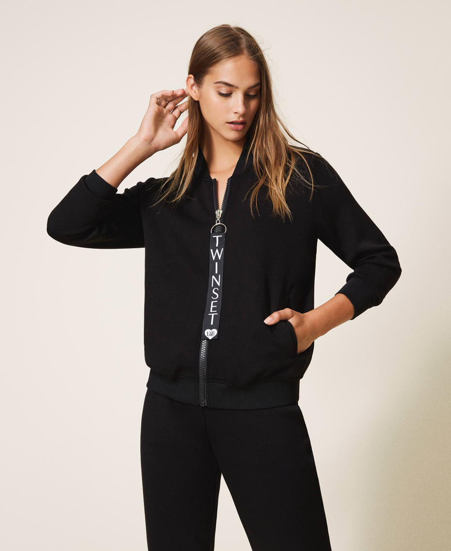 Бомбер из неопрена с логотипом Черный женщина 202LI2JVV-01