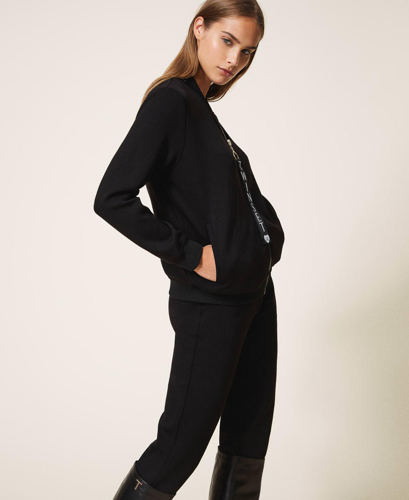 Бомбер из неопрена с логотипом Черный женщина 202LI2JVV-02