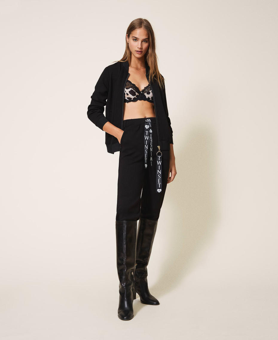 Бомбер из неопрена с логотипом Черный женщина 202LI2JVV-0T