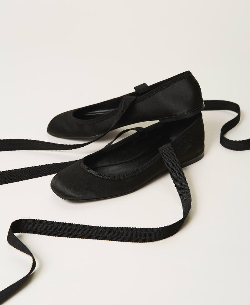 Satin ballerina shoes Black Woman 202TCP200-02