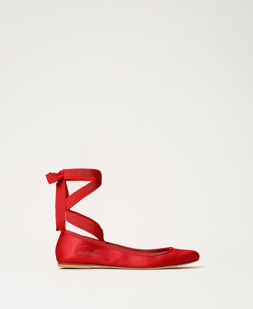 Red ballerina pumps on sale