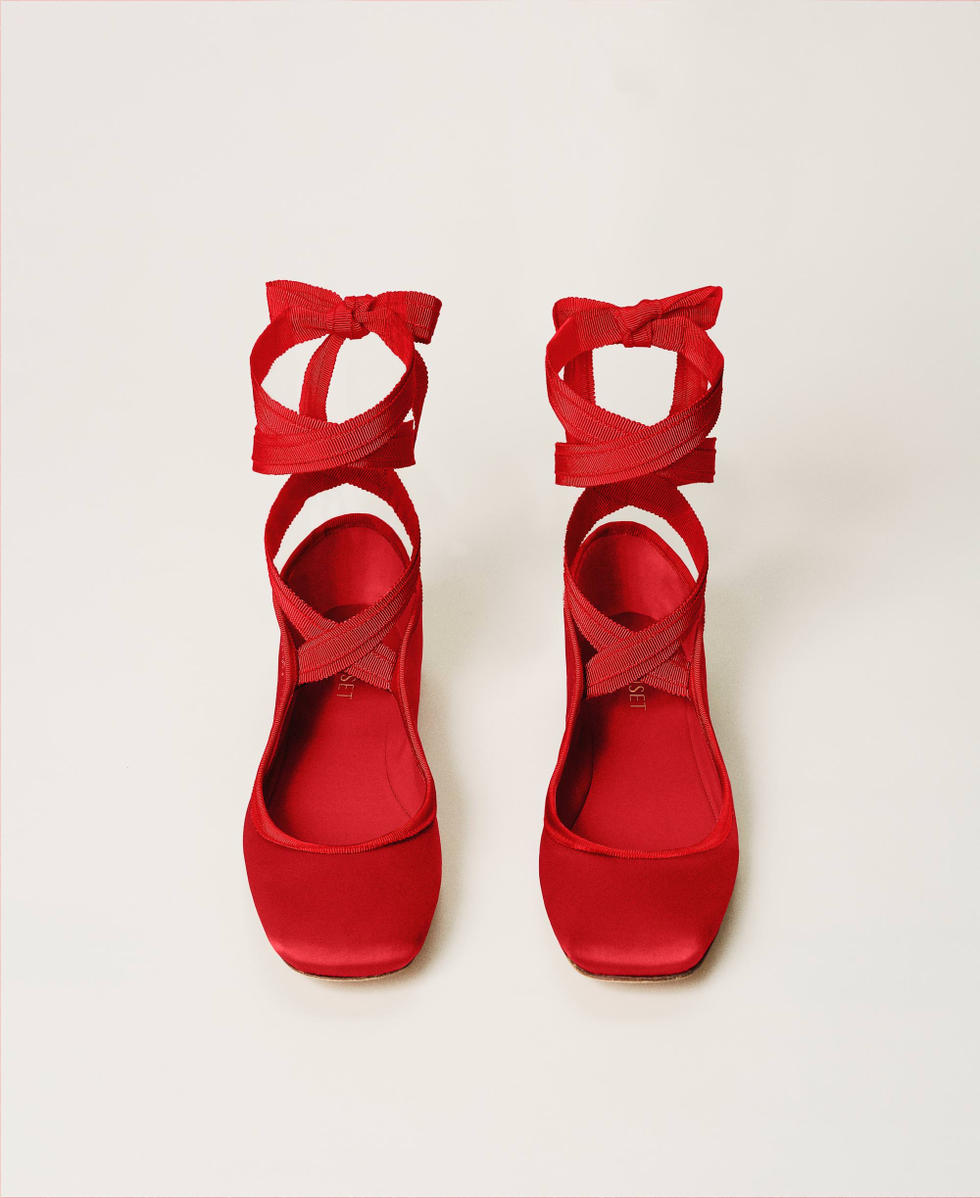 Red best sale ballerina pumps