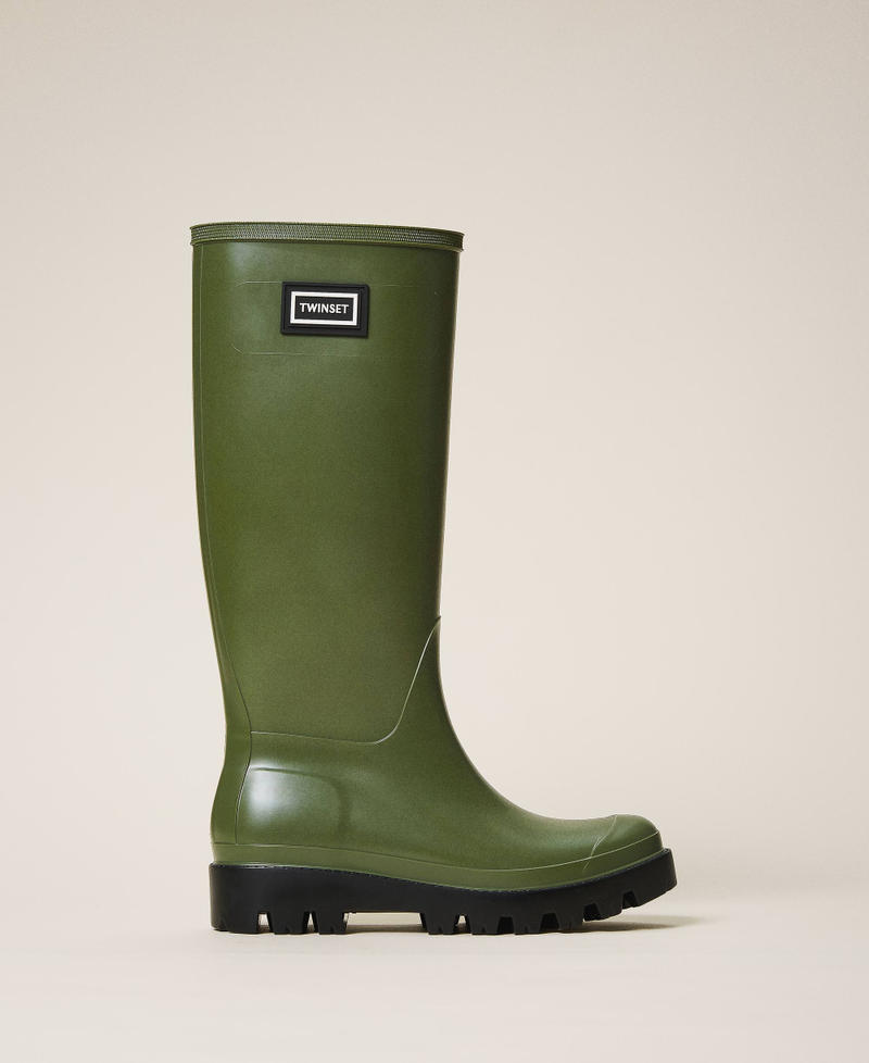 Rain boots with logo "Olive Green" Woman 202TCP210-03
