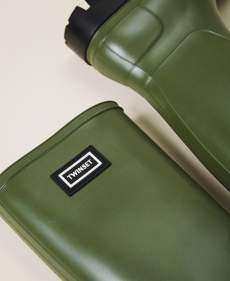 Botas de agua con logotipo Verde "Olive Green" Mujer 202TCP210-04