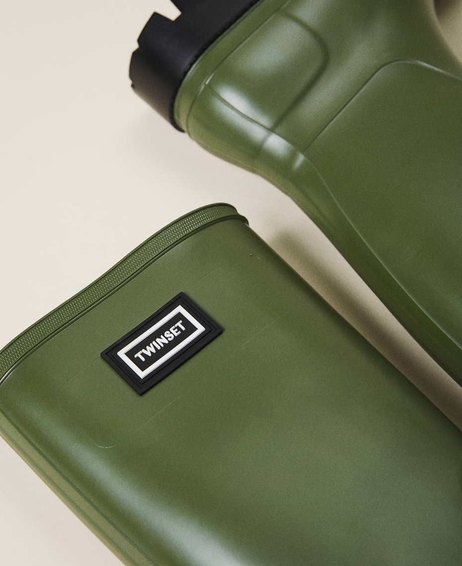 Botas de agua con logotipo Verde "Olive Green" Mujer 202TCP210-04
