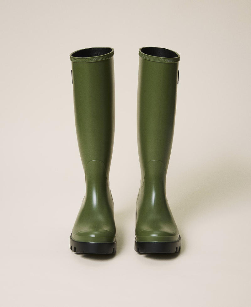 Rain boots with logo "Olive Green" Woman 202TCP210-05