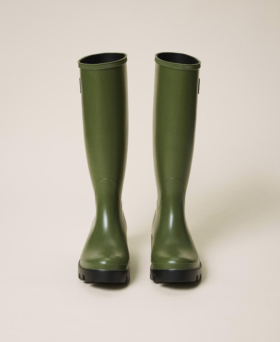 Botas de agua con logotipo Verde "Olive Green" Mujer 202TCP210-05