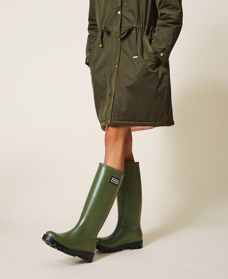 Botas de agua con logotipo Verde "Olive Green" Mujer 202TCP210-0S