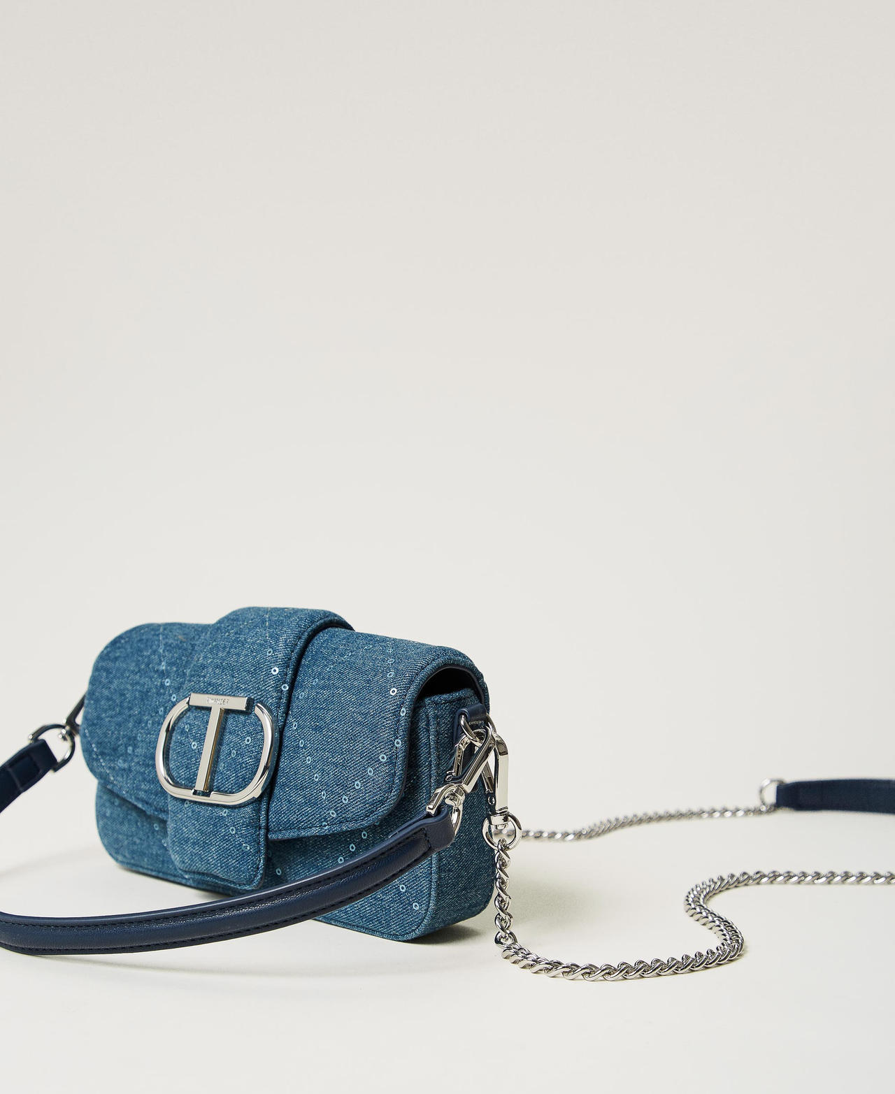 Borsa a tracolla ‘Amie’ in denim con paillettes Denim Donna 251TB7140_00078_02