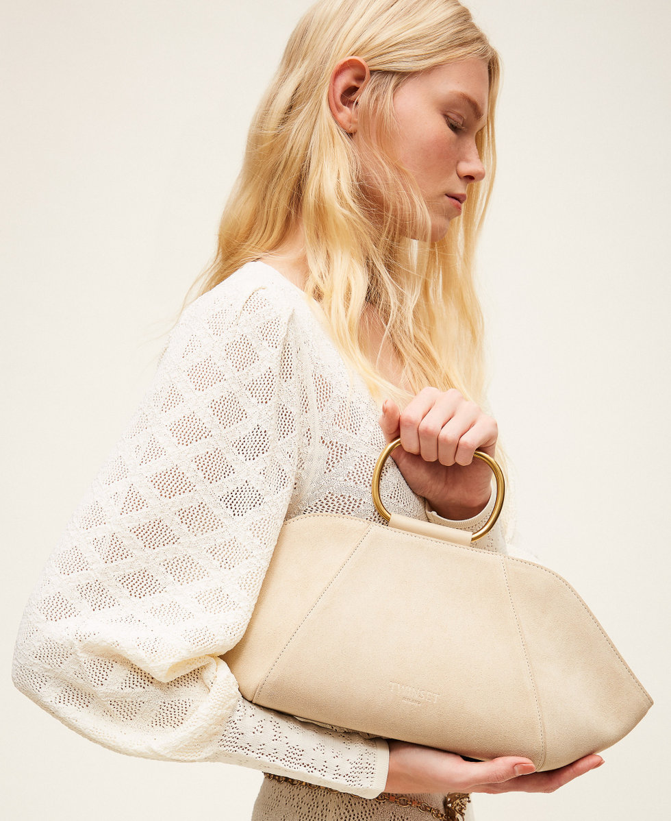 Umhängetasche aus Veloursleder