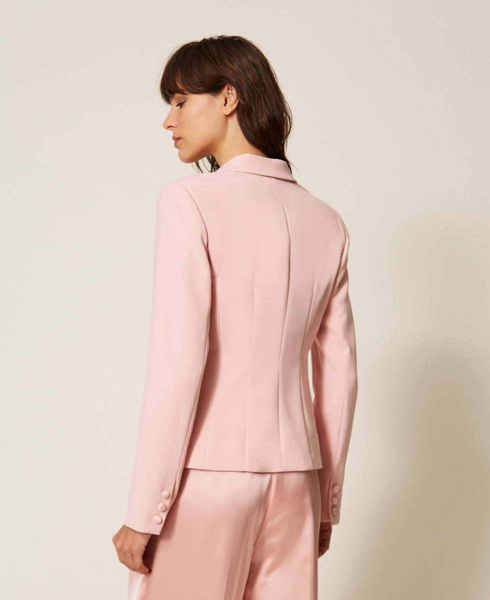 Cady jacket with logo buttons Pink Dancer Woman 261AP2274_10021_03