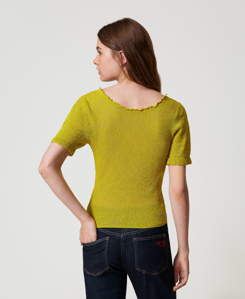 2-in-1-Pullover aus floralem Jacquard Citronelle Frau 251AP3211_00910_05