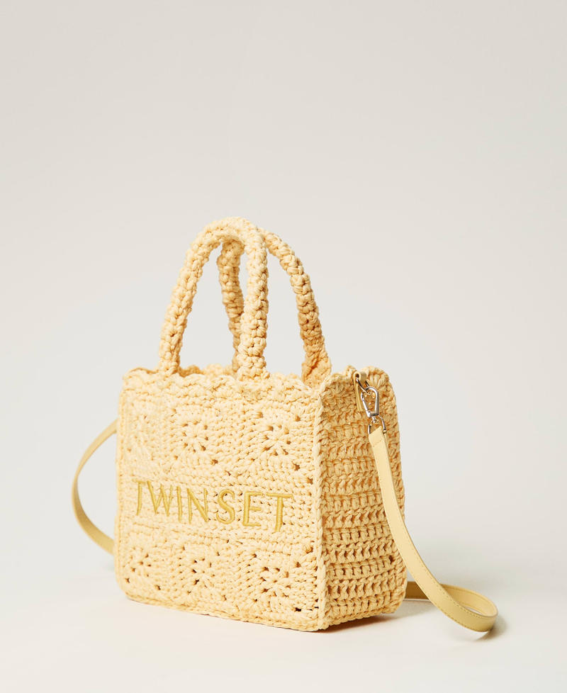 ‘Bohémienne’ crochet shopper bag Pale Yellow Woman 251TB7411_12144_02