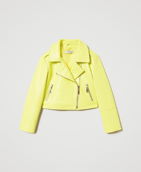 Faux leather biker jacket