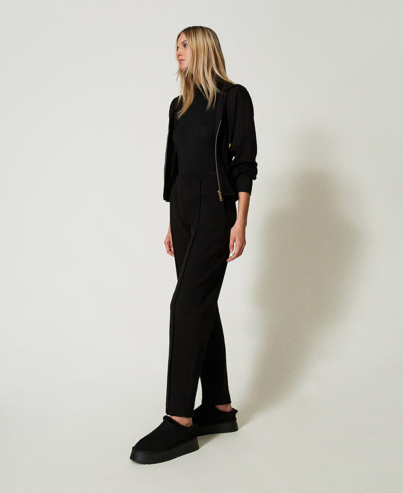 Plush fabric cigarette trousers